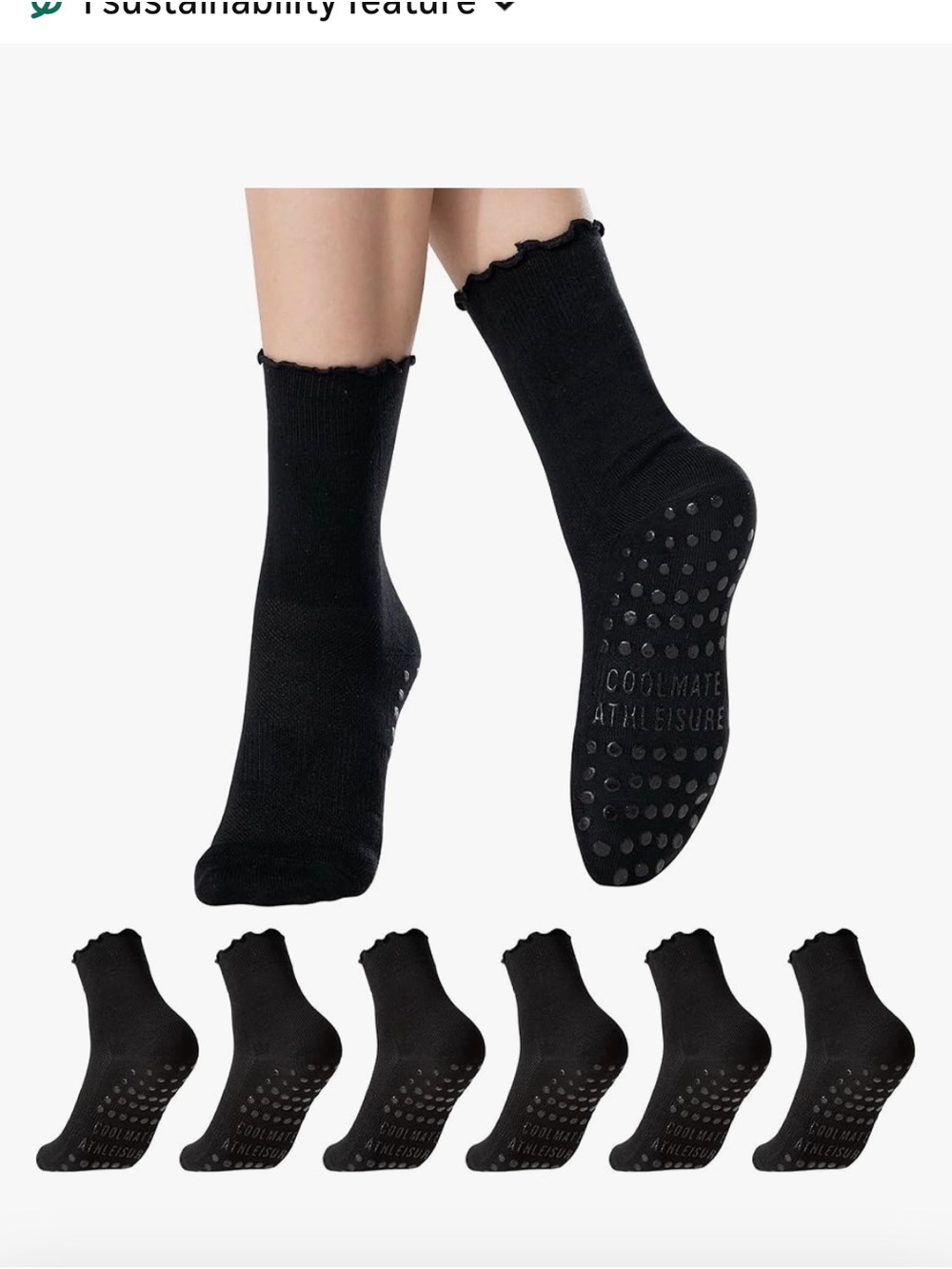 COOLMATE Pilates Yoga Grip Socks for Women Size 6-10 - 3 pairs
